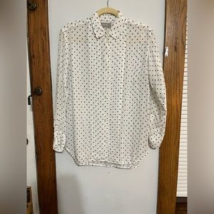 Everlane polka dotted cupro button down blouse